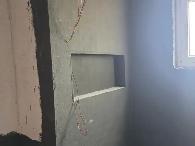 Waterproofed wall corner with built-in niche