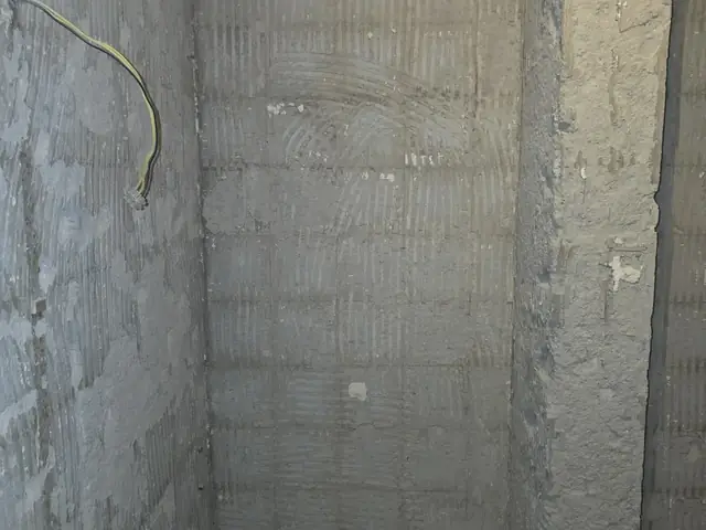 Bathroom shell before waterproofing and tiling, Deema villa renovation in Dubai