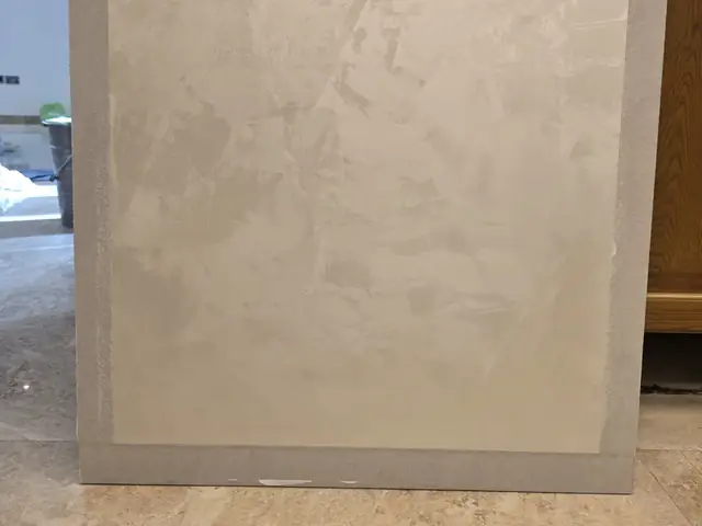 Microcement finish sample panel for client selection
