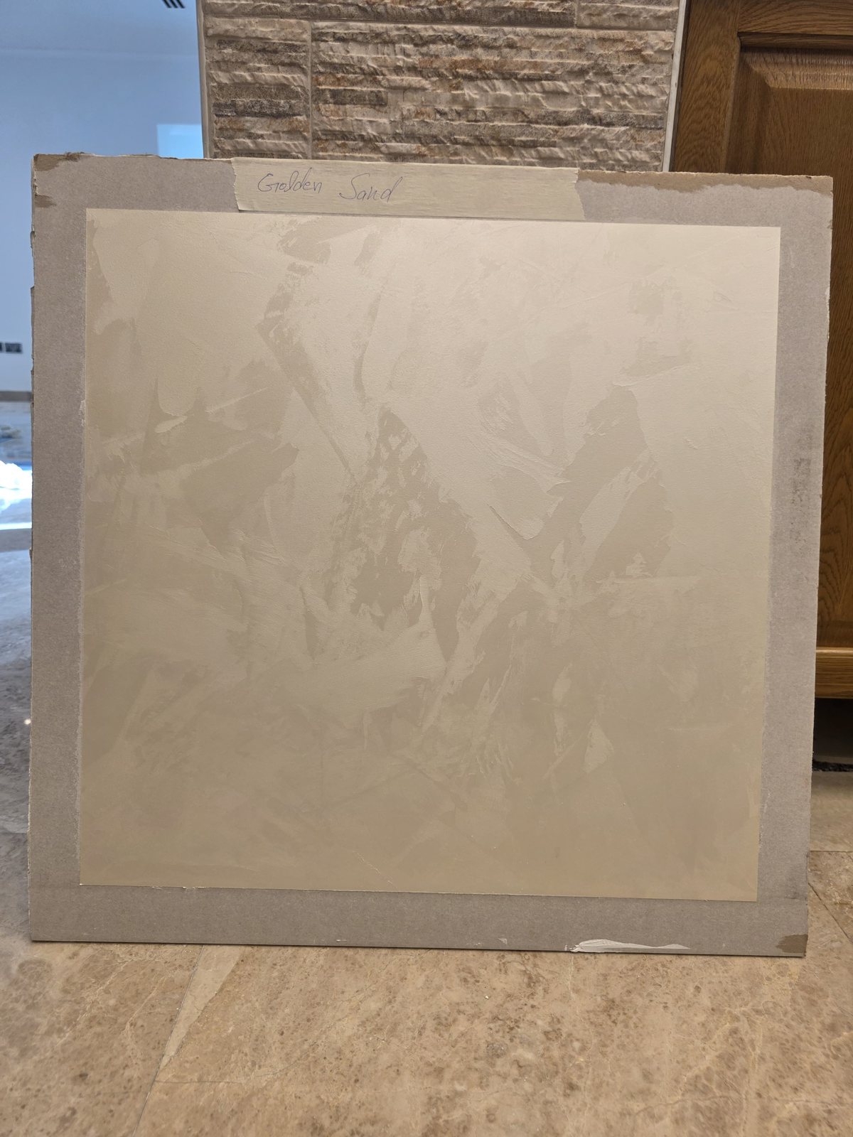Golden Sand microcement finish sample panel