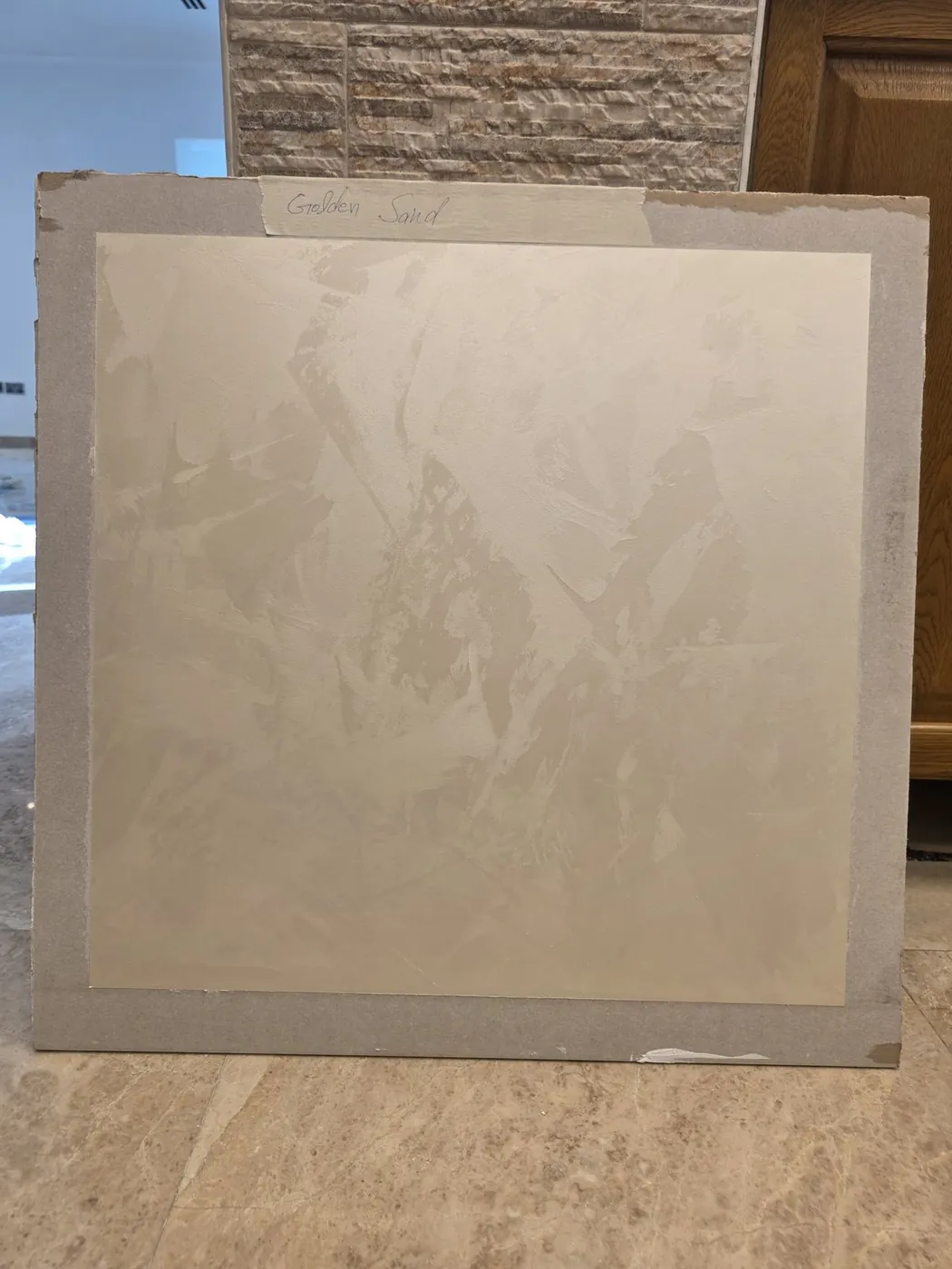 Golden Sand microcement finish sample panel