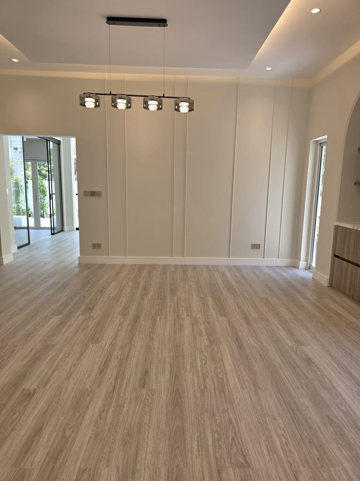 Living room flooring and lighting fit-out