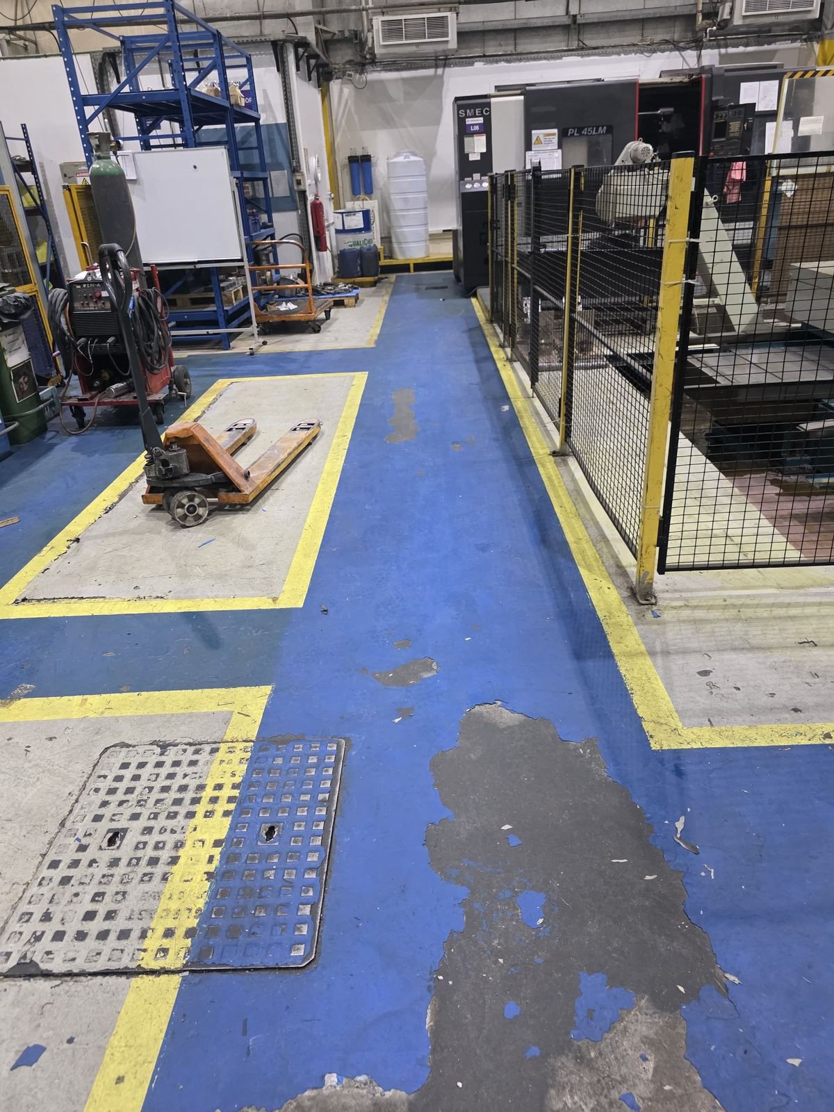 Factory floor maintenance and resurfacing work